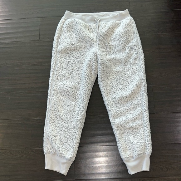 Victoria's Secret PINK Jogger Sherpa Women's Light Gray Sz Large - Picture 1 of 9